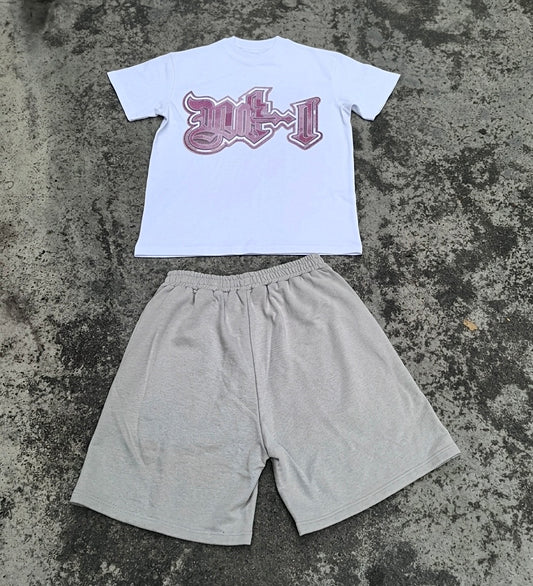 Wintrill Horizon Short Set - White / Pink / Grey - Wintrill Studios