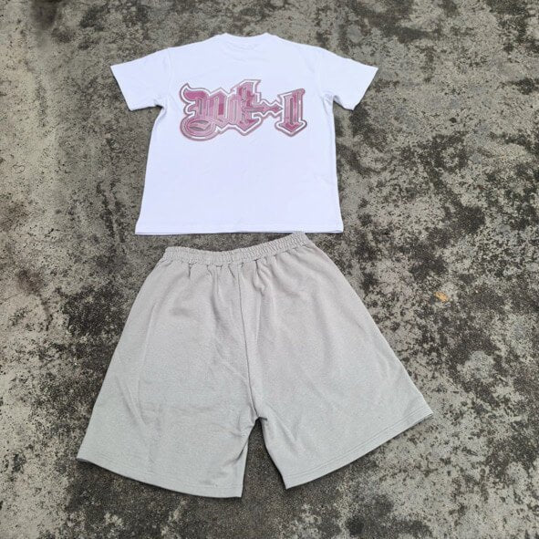 Wintrill Horizon Short Set - White / Pink / Grey - Wintrill Studios