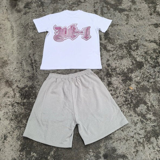 Wintrill Horizon Short Set - White / Pink / Grey - Wintrill Studios